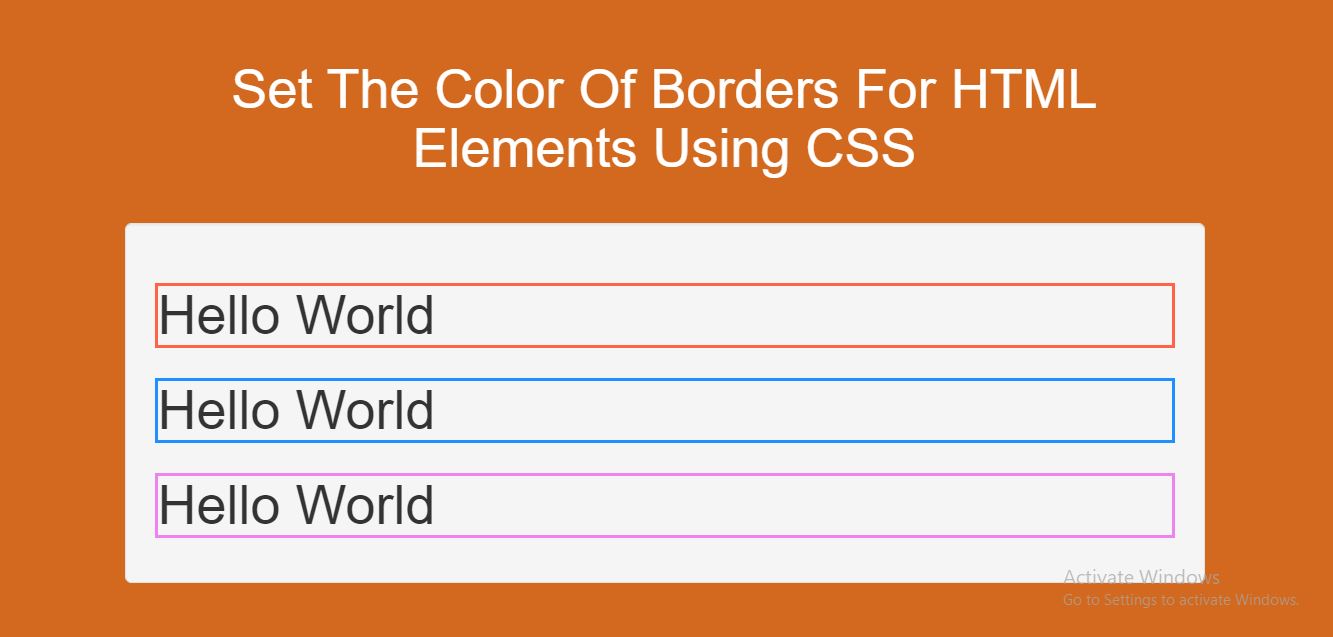 How To Set The Color Of Borders For HTML Elements Using CSS