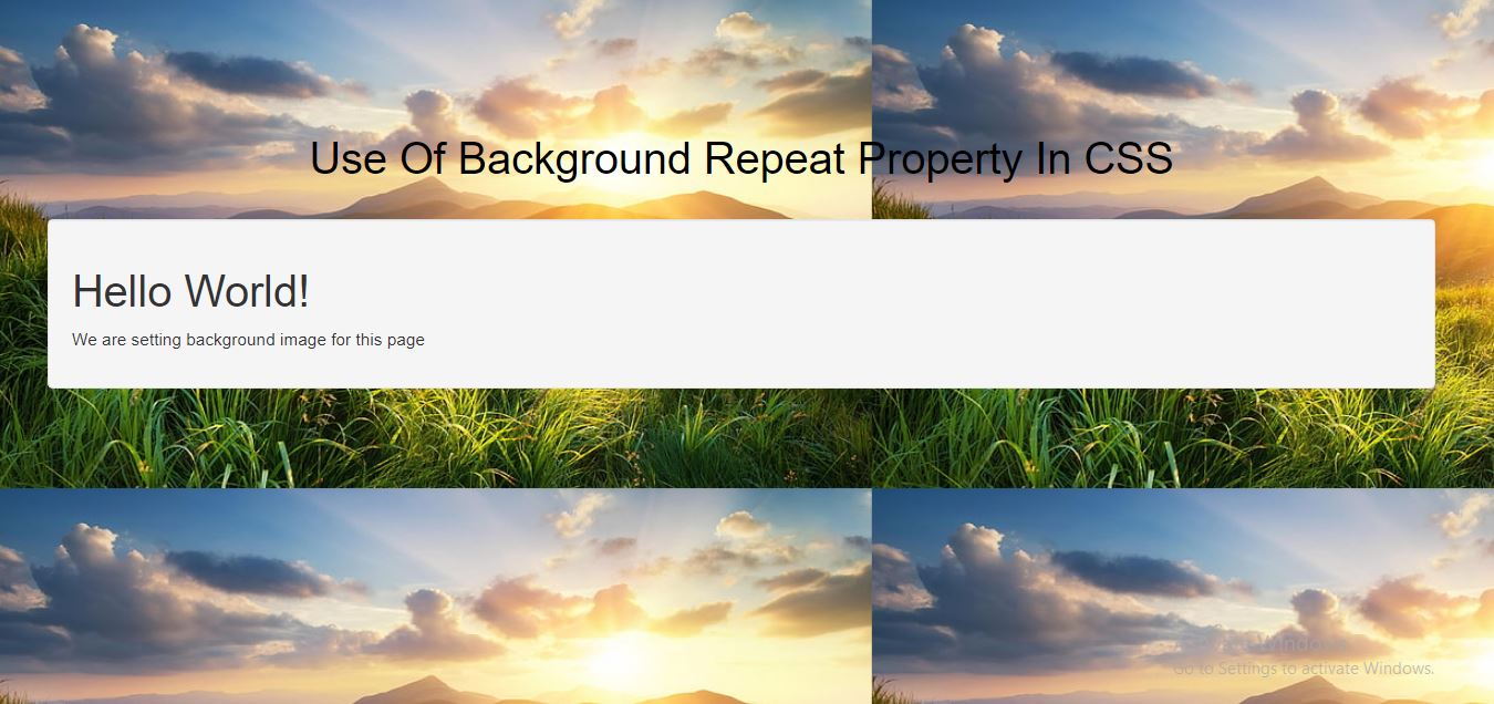 How To Repeat Background Image In Css With Example