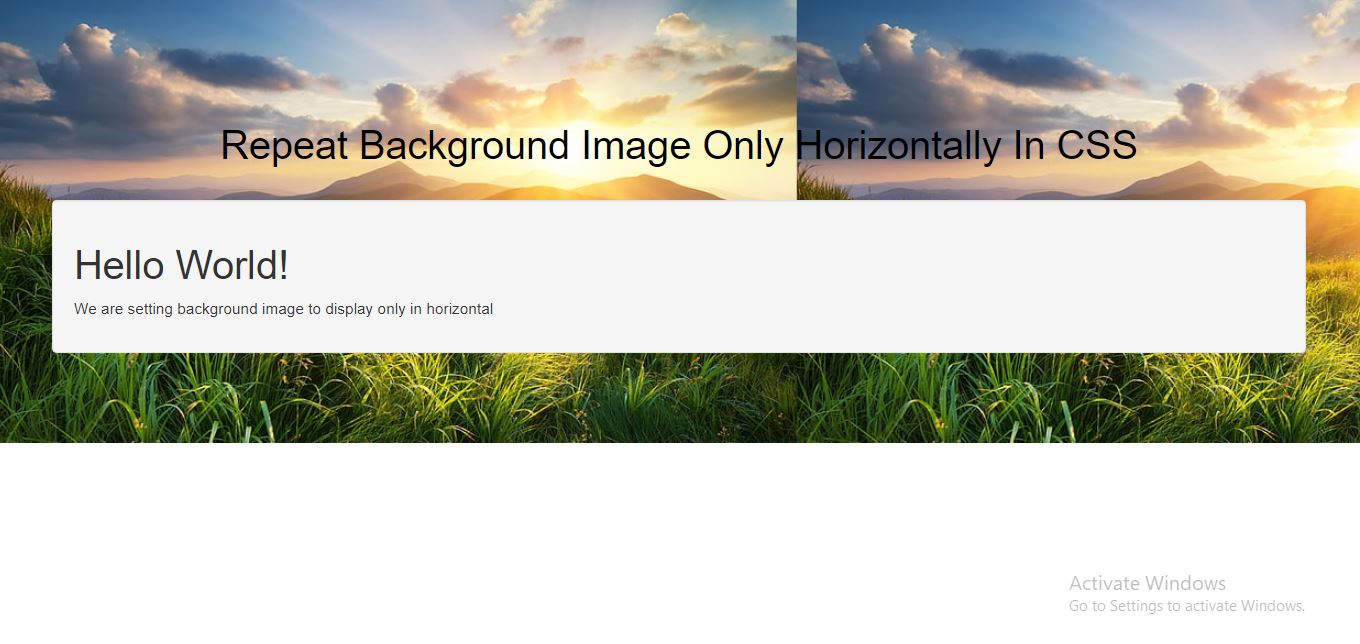 How To Repeat Background Image Only Horizontally In CSS