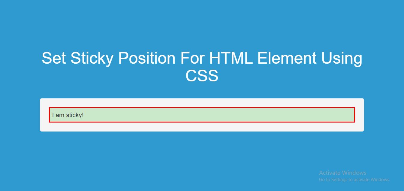 How To Set Sticky Position For HTML Element Using CSS