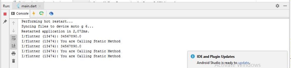 Static variables static methods using flutter dart