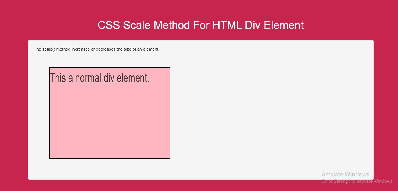 how-do-i-use-css-scale-method-for-html-div-element