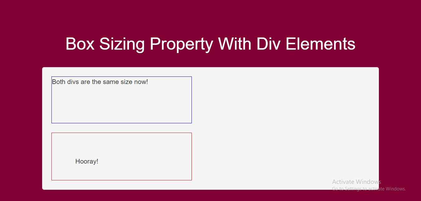 How Do I Use Box Sizing Property With Div Elements