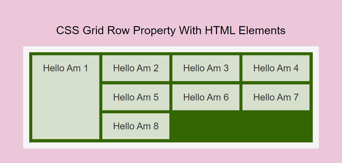 How To Use CSS Grid Row Property With HTML Elements