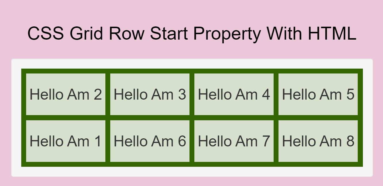 How Do I Use CSS Grid Row Start Property With HTML