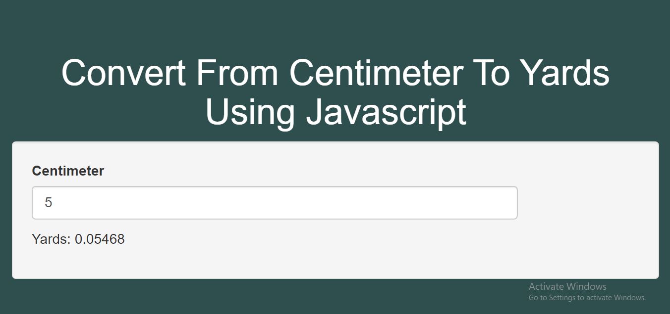 how-to-convert-from-centimeter-to-yards-using-javascript