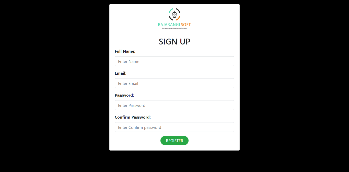 Create register form using html and css