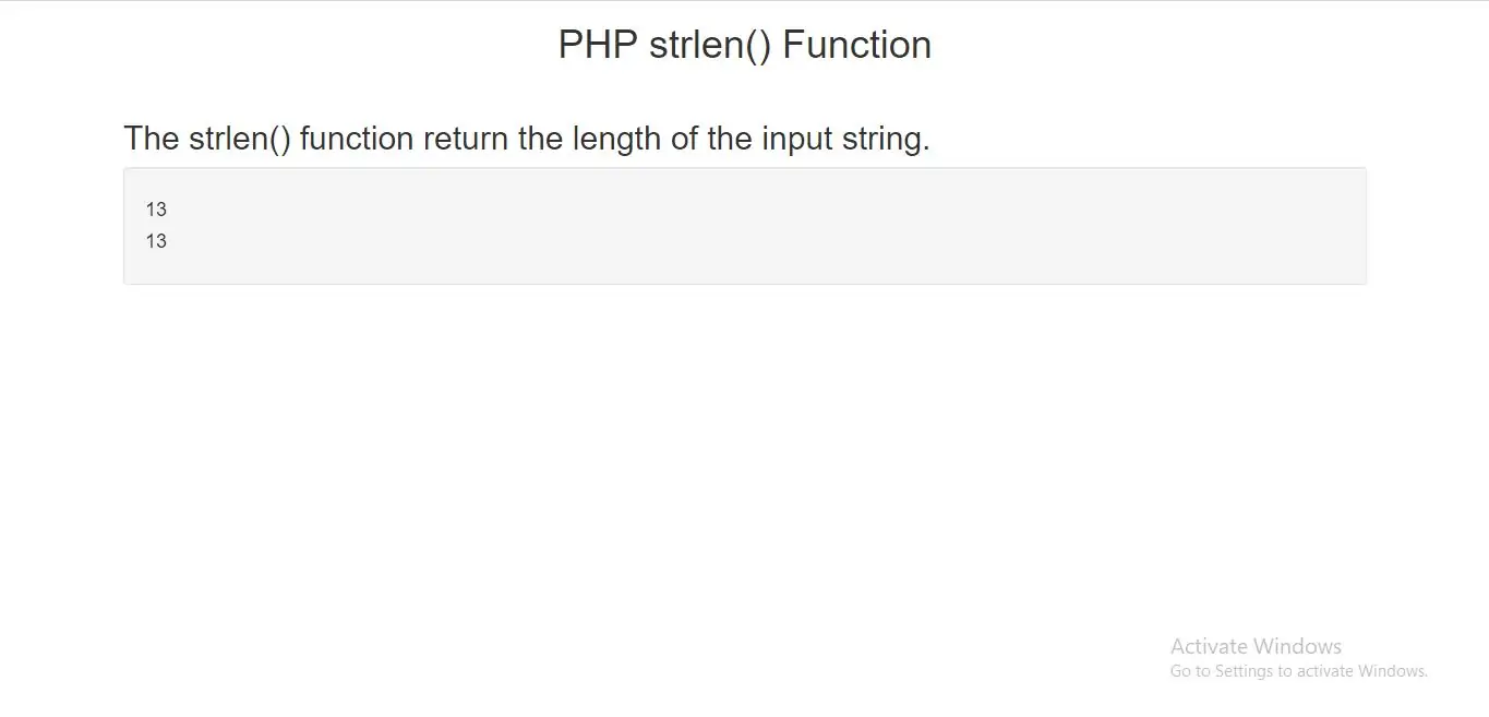 PHP strlen Function with an example