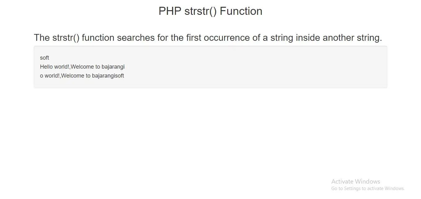 PHP strstr Function with example