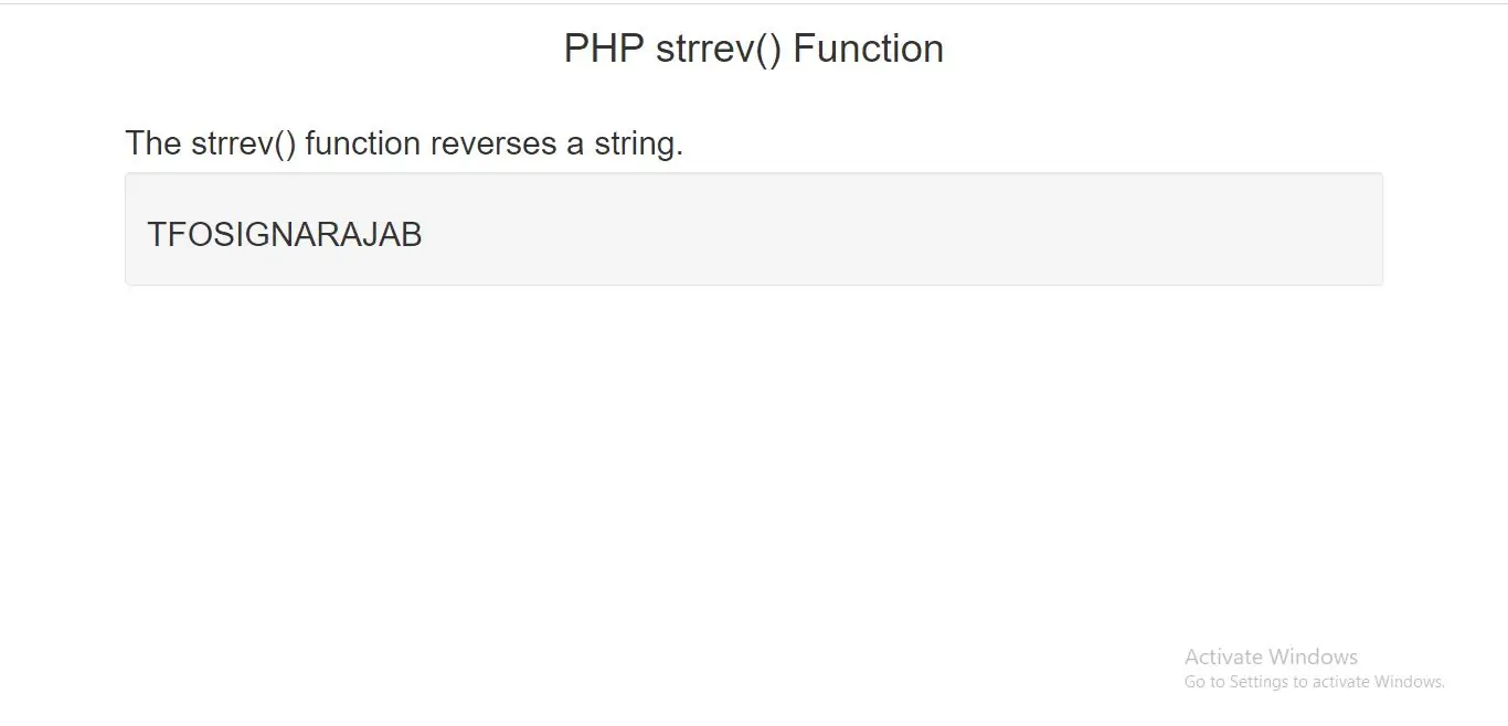 PHP strrev Function with example