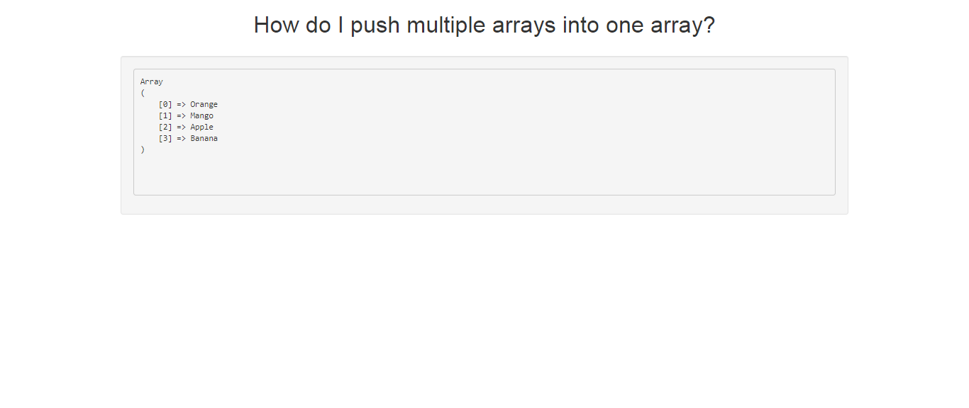 PHP array push function