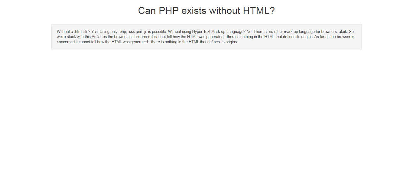 PHP-Exists-Without-HTML