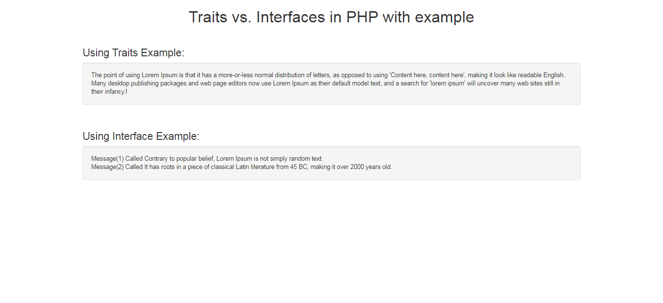 Traits vs Interface