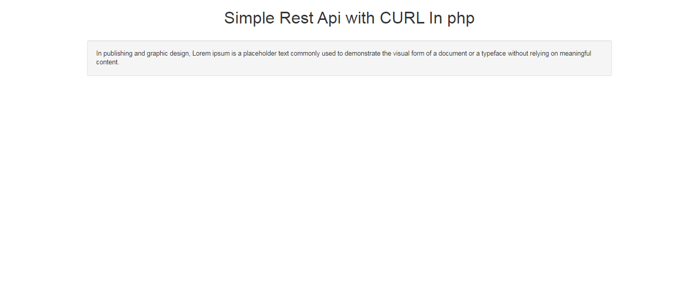 simple rest api using curl with php