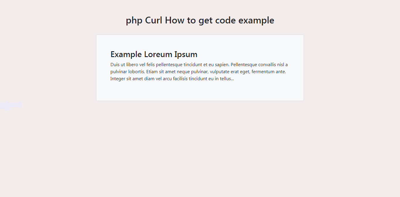 get method curl code