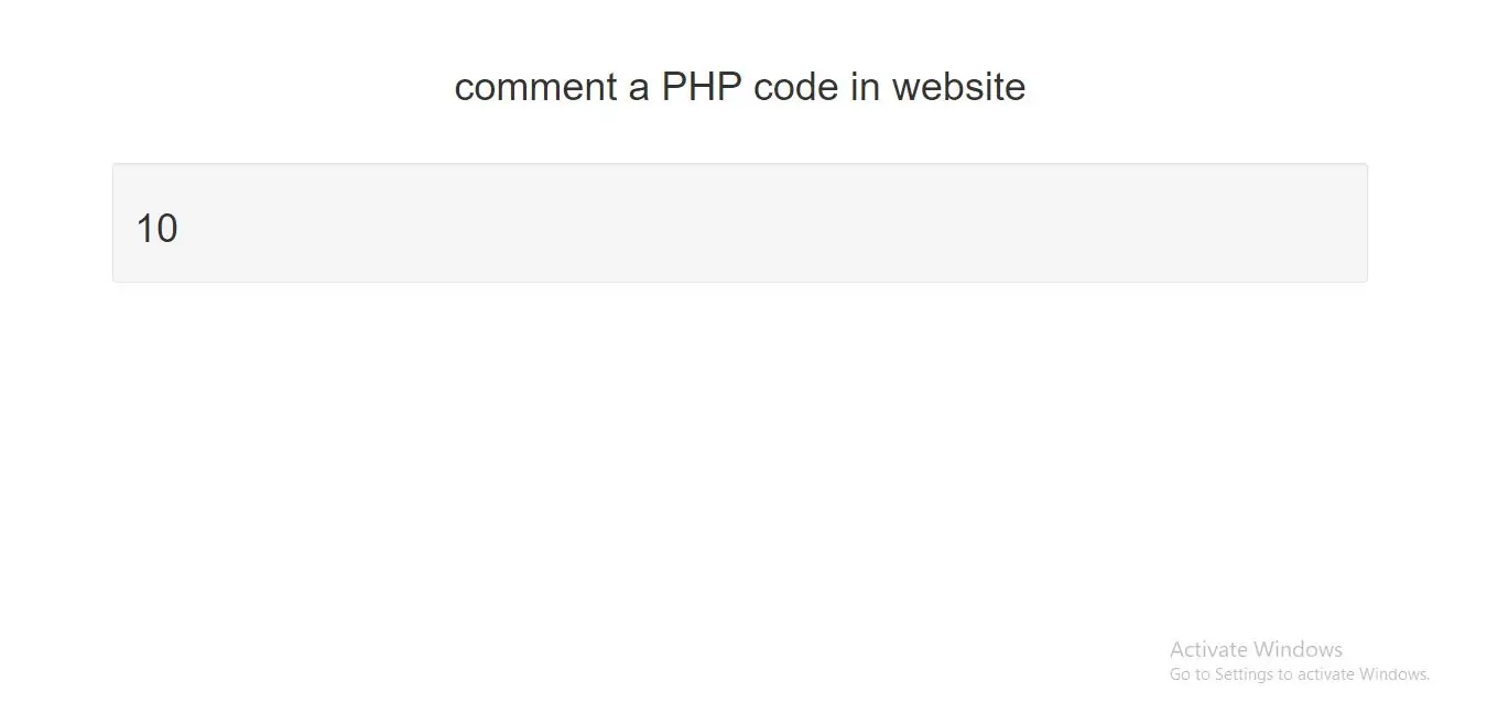 comment a PHP code in website