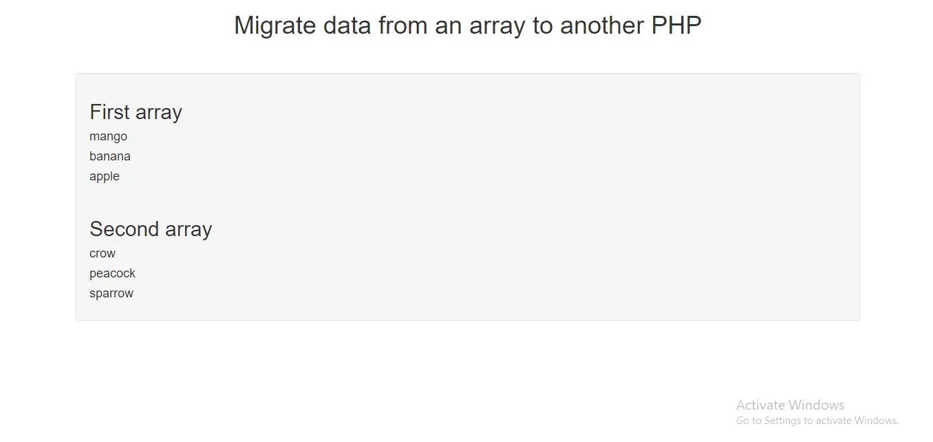 array to another array