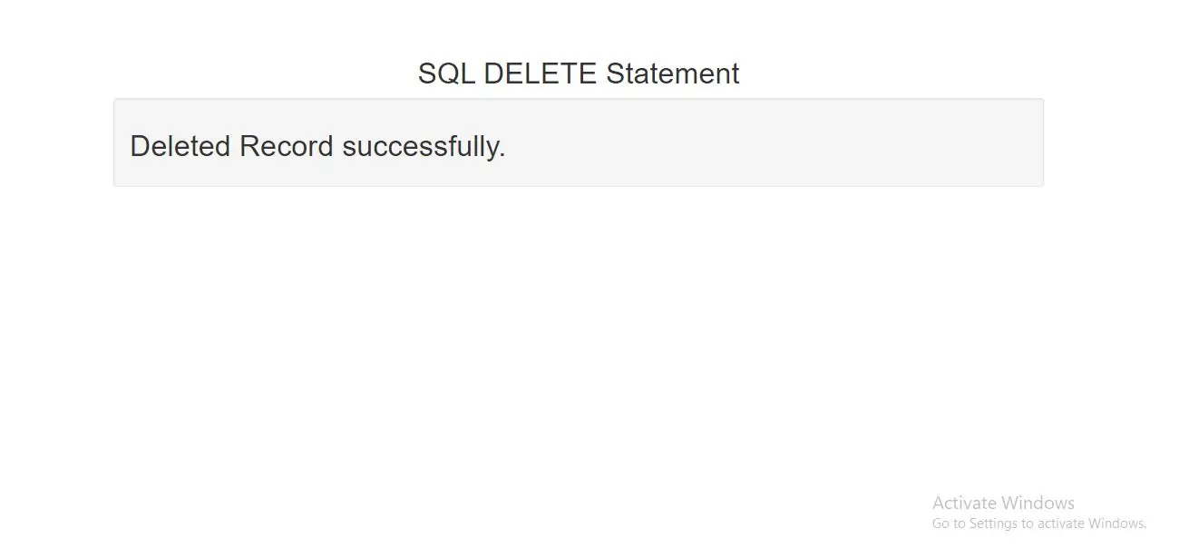 SQL DELETE Statement