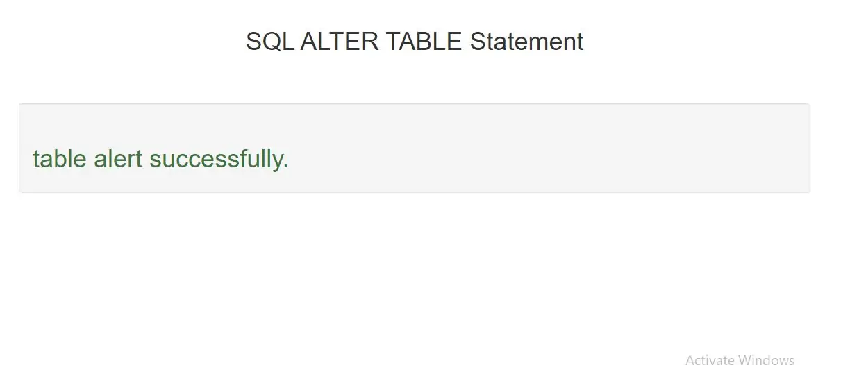 SQL ALTER TABLE Statement