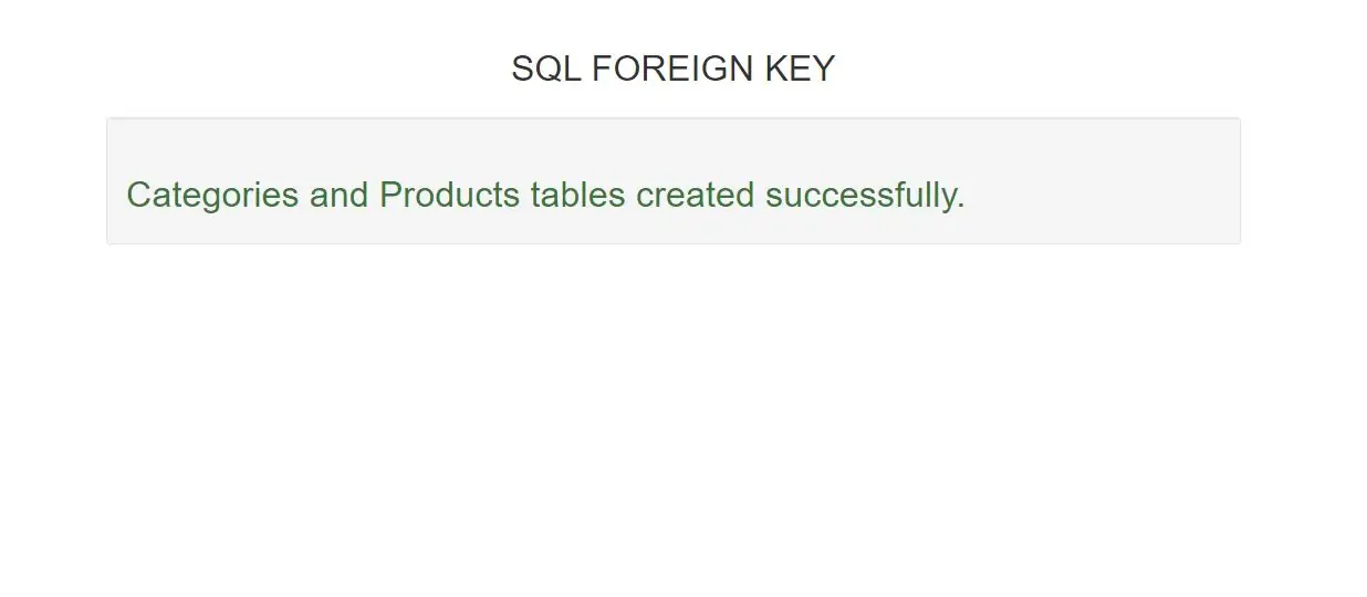 SQL FOREIGN KEY