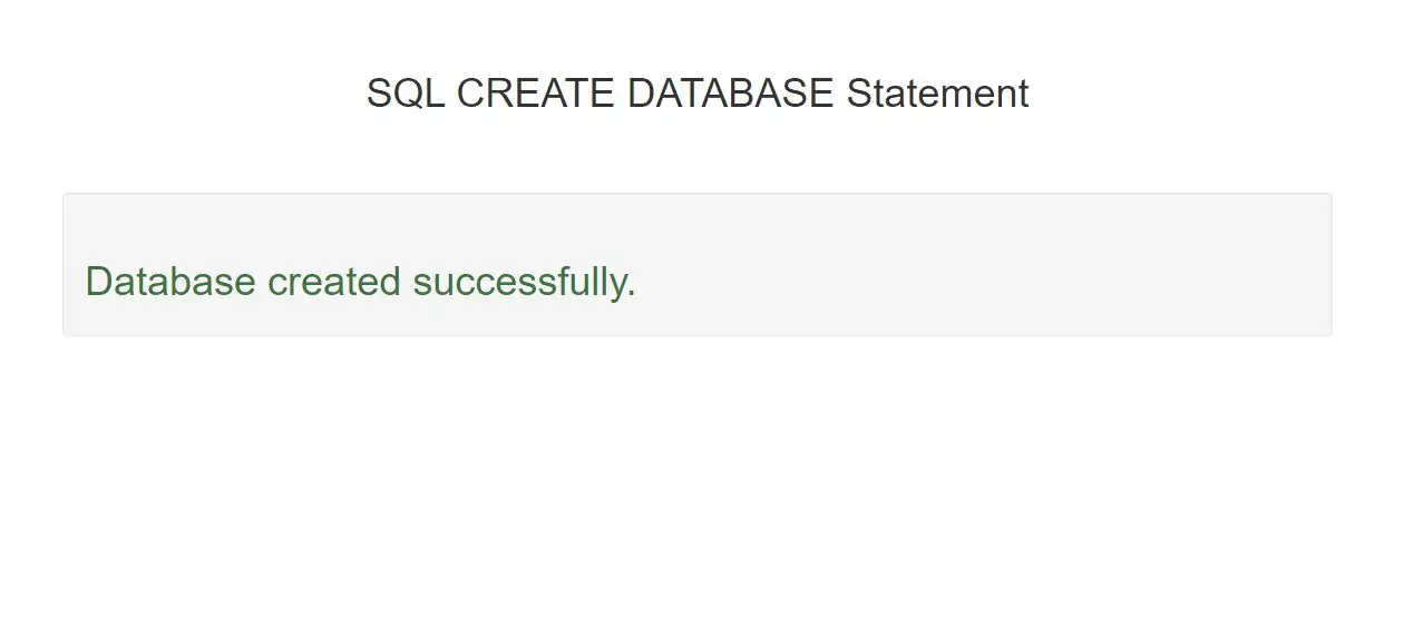 SQL CREATE DATABASE Statement