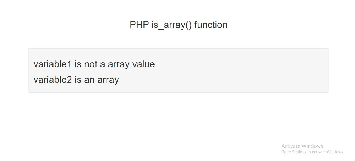 PHP is_array() function with example