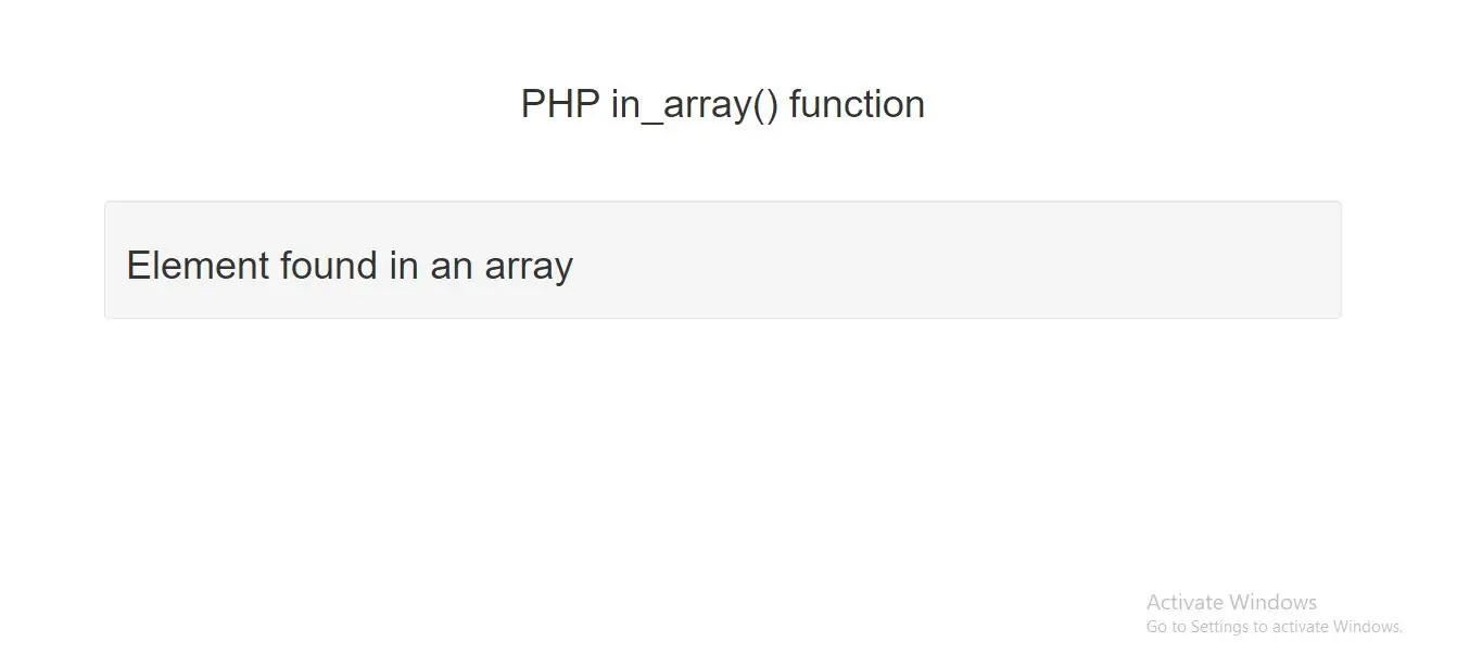 PHP in_array() function with example