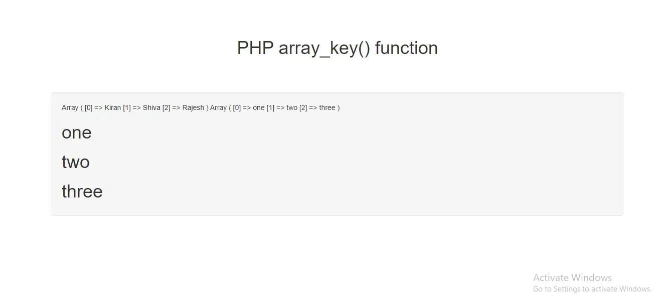 get key value of an array in PHP