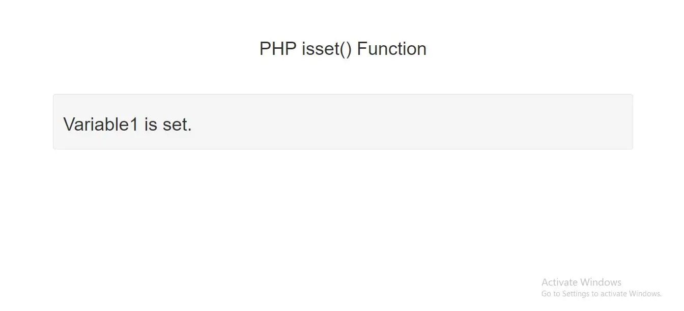 What does isset function in PHP