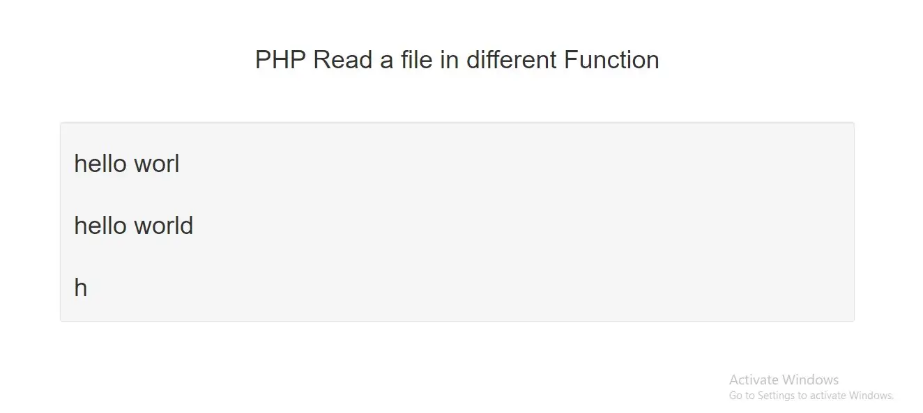 How to read a file in PHP