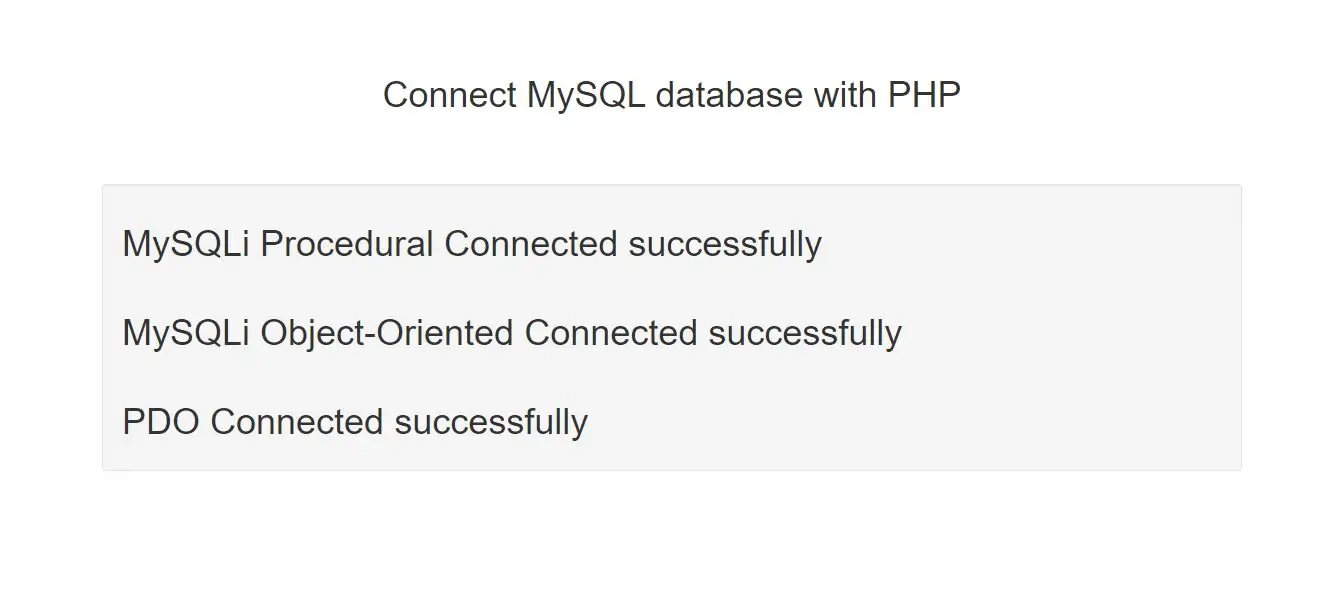 How to connect MySQL database with PHP