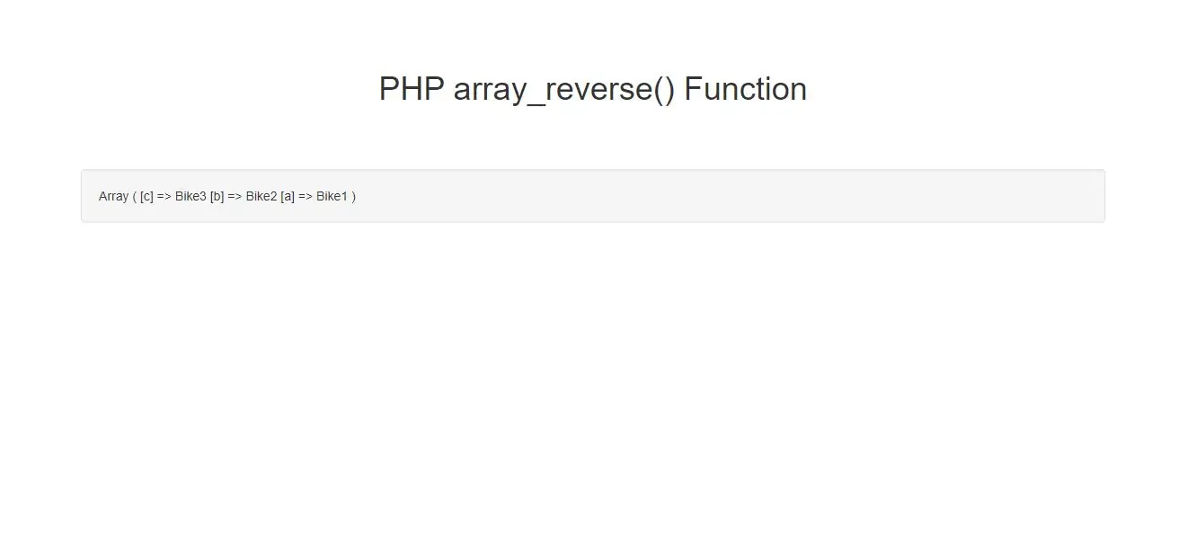 PHP array reverse Function with an example