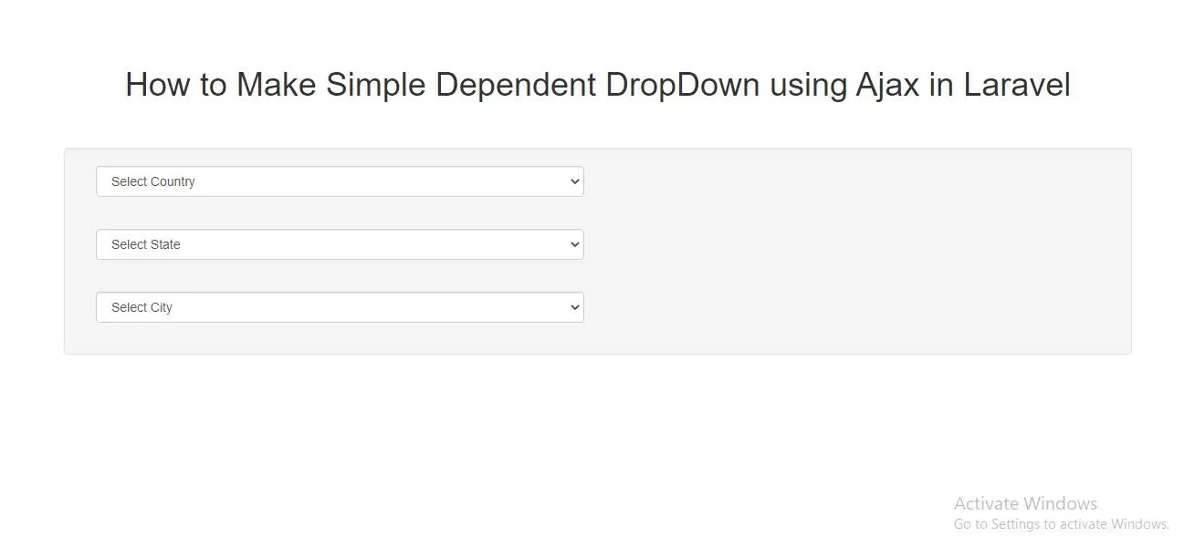 How to make simple dependent dropdown using ajax in laravel