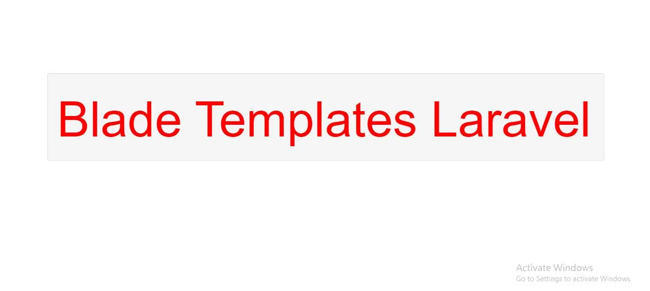 Blade Templates in Laravel