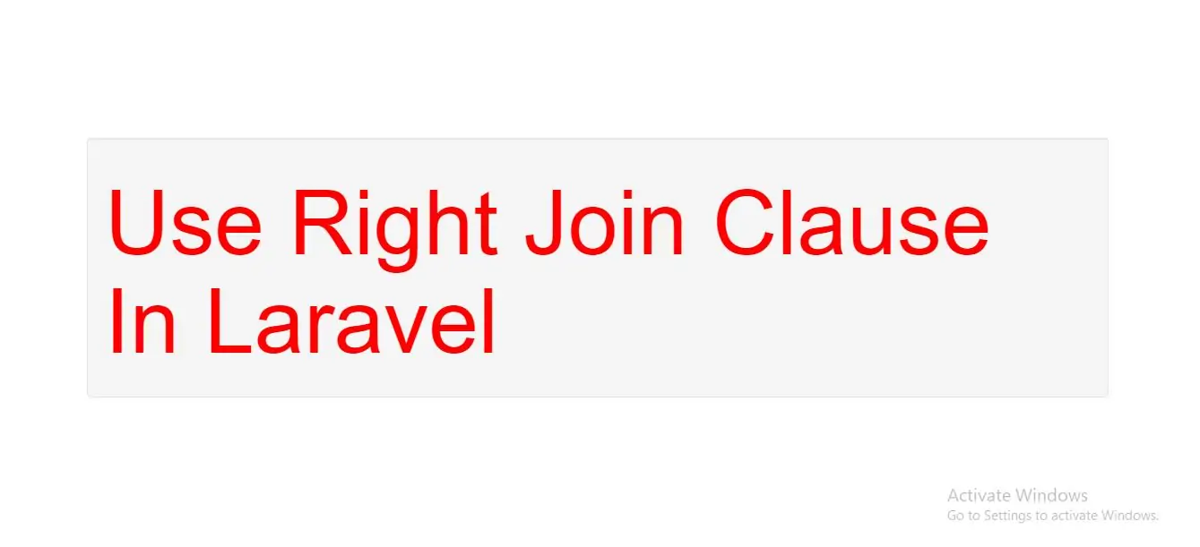 How to Use Right Join Clause In Laravel