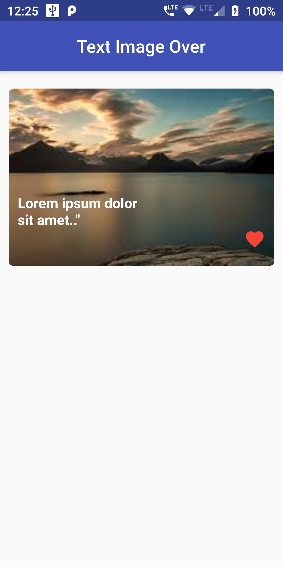 How to create text image over in flutter