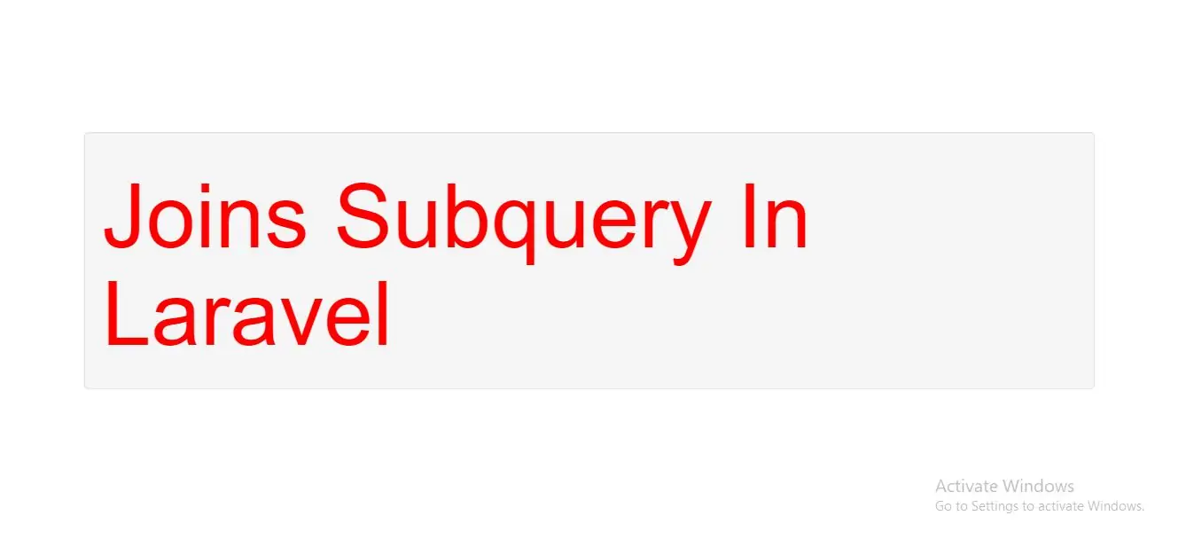 How to Joins Subquery In Laravel