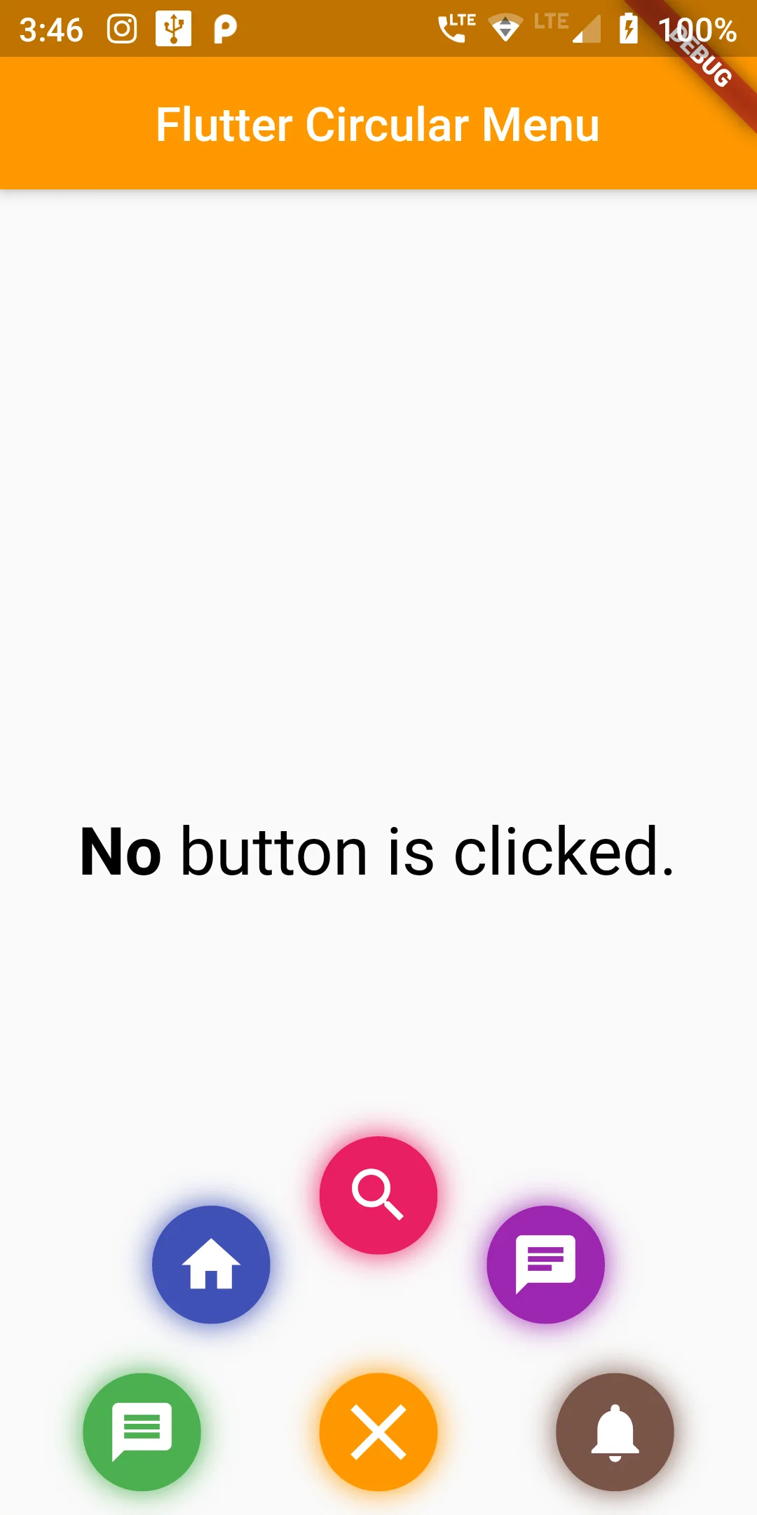 Raidal Button At Bottom Center In Flutter Android App