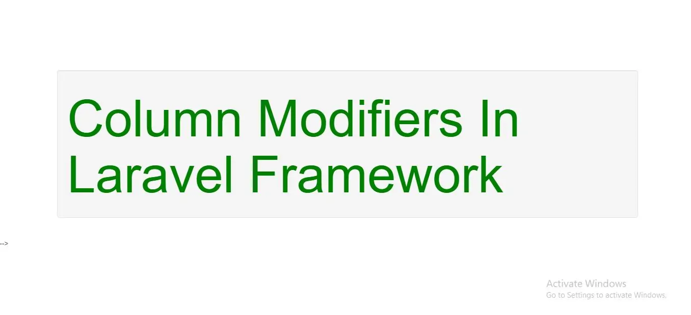 How To Use Column Modifiers In Laravel Framework With Example