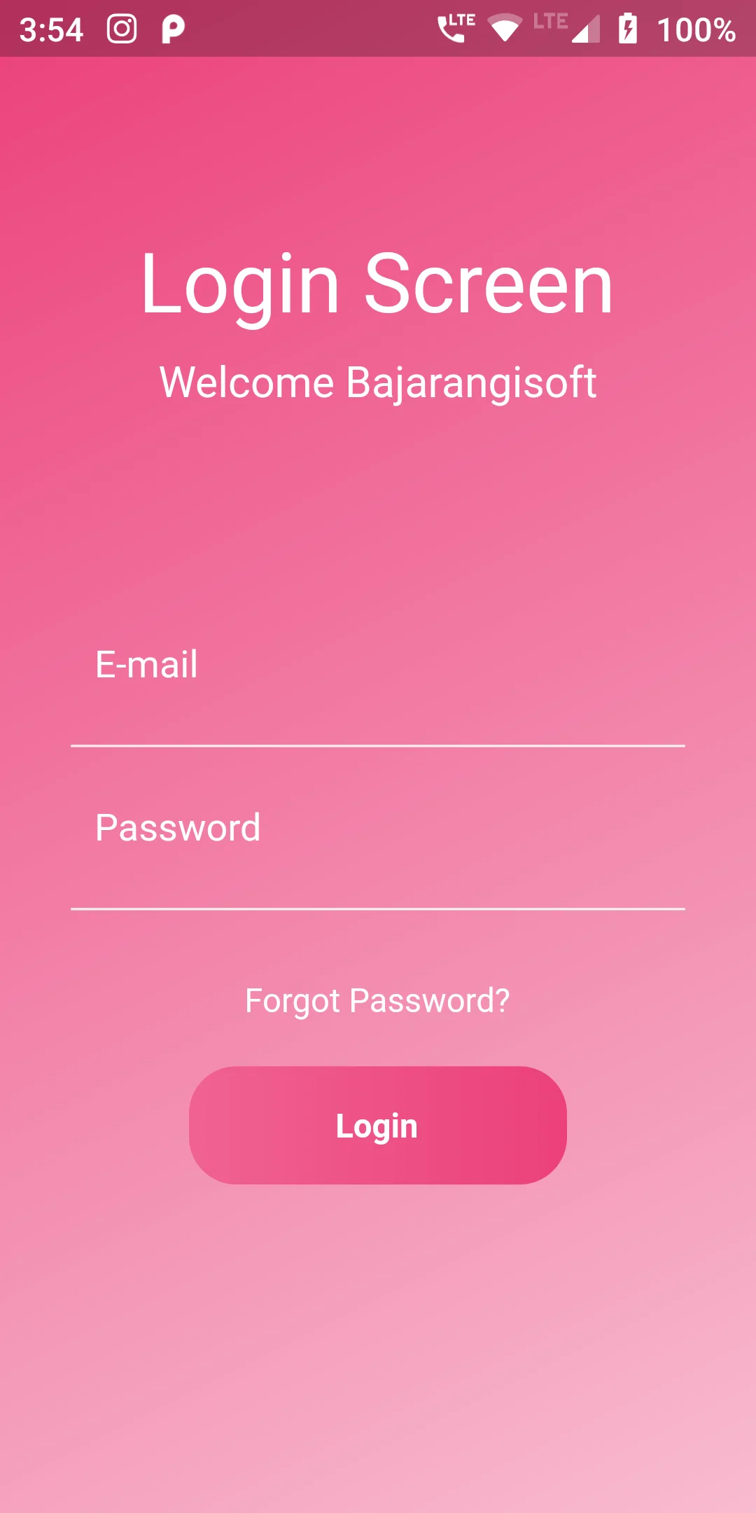 Gradient Background With Login Page In Flutter App