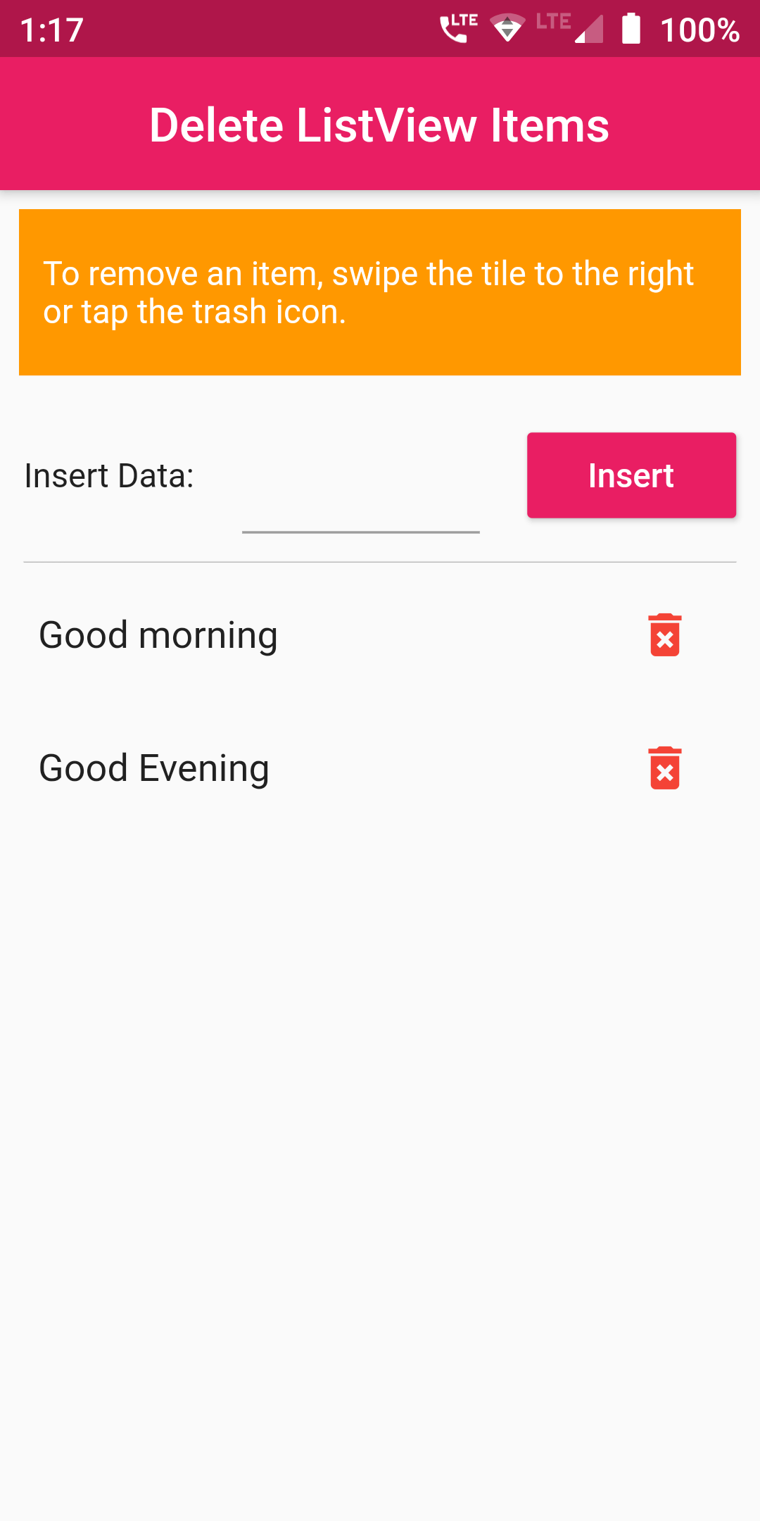 Learn How TO Delete Listview Item In Flutter Android App