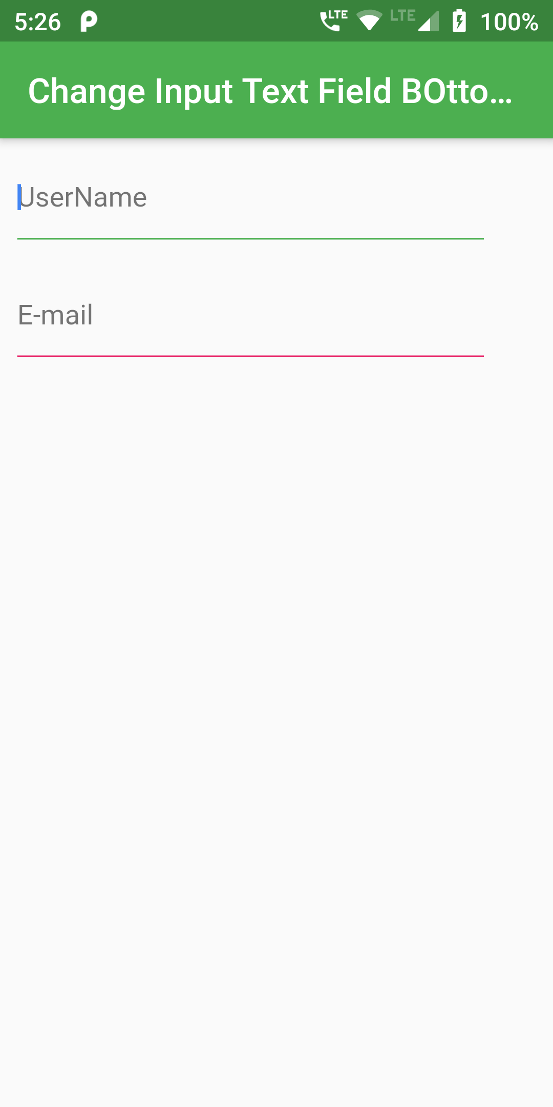 Change Input Textfield Underline Color In Flutter App