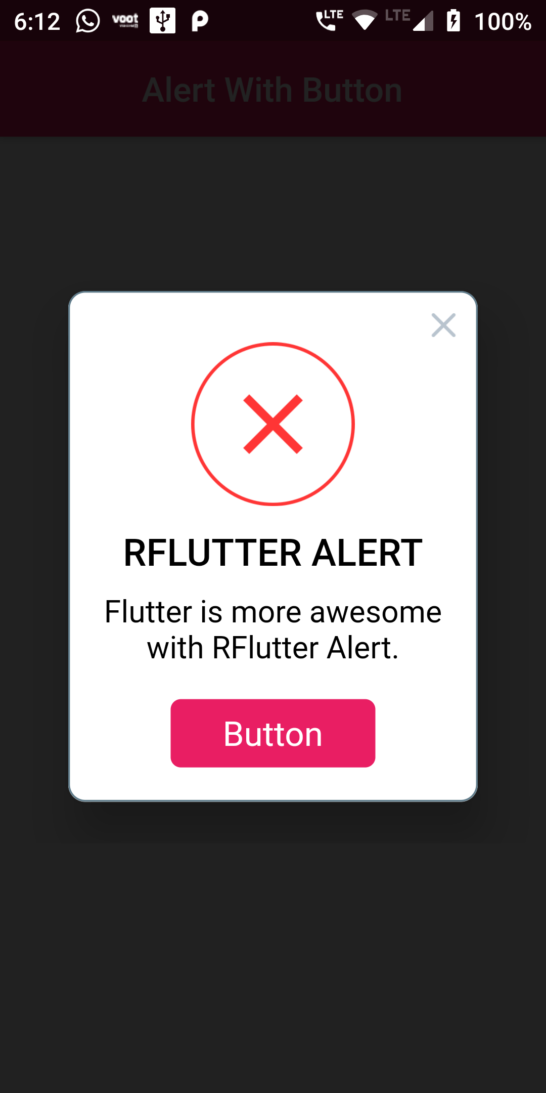 Basic Alert Dialog Box With Button In Flutter Android App