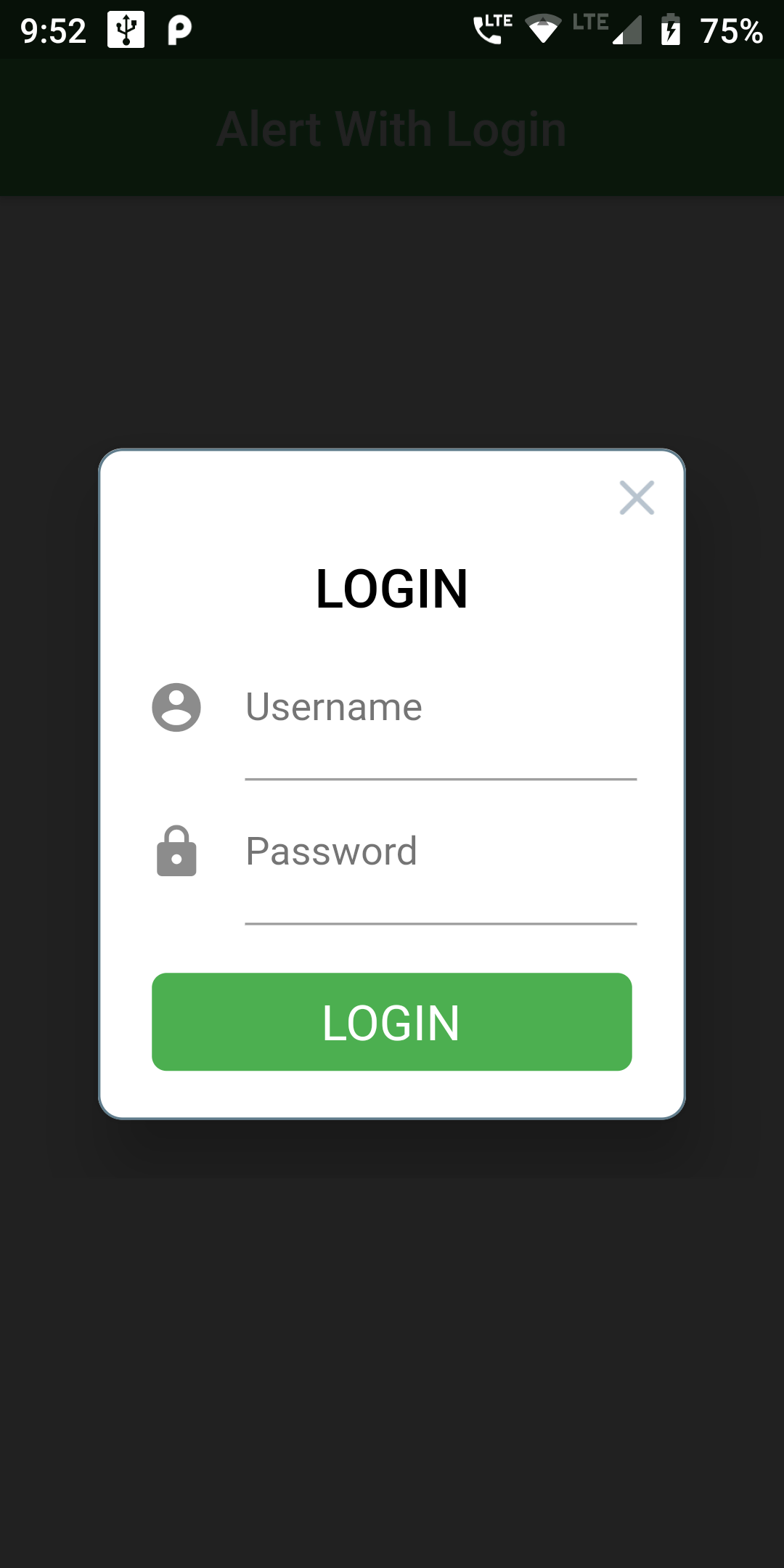 Alert PopupDialog With Login Screen In Flutter App