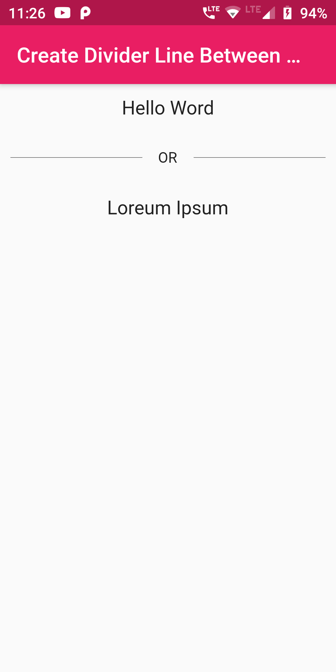 Horizontal Divider Line With Text Beetween View In Flutter App