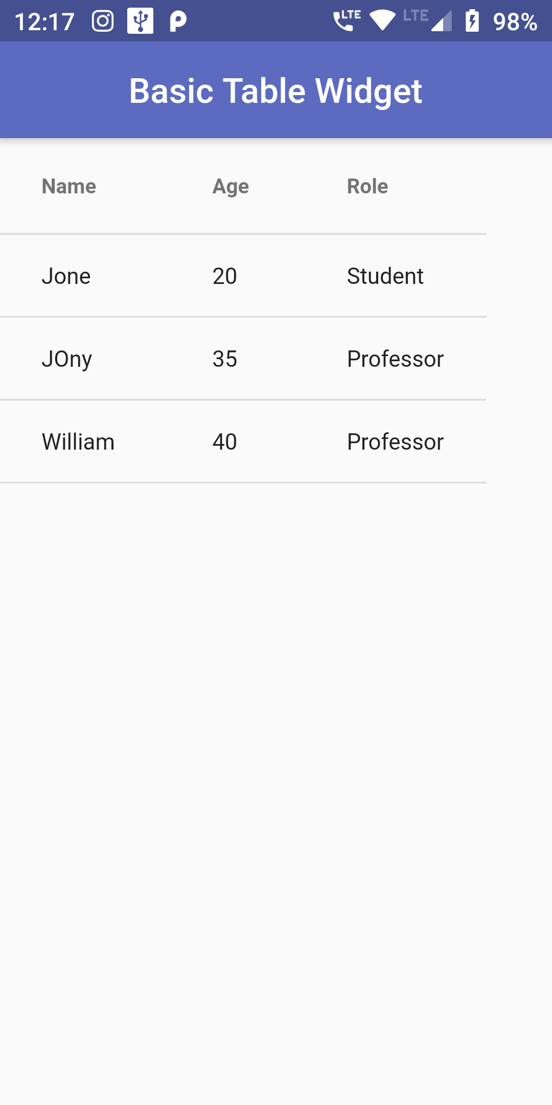 Learn How To Show Data As Table In Flutter Android App