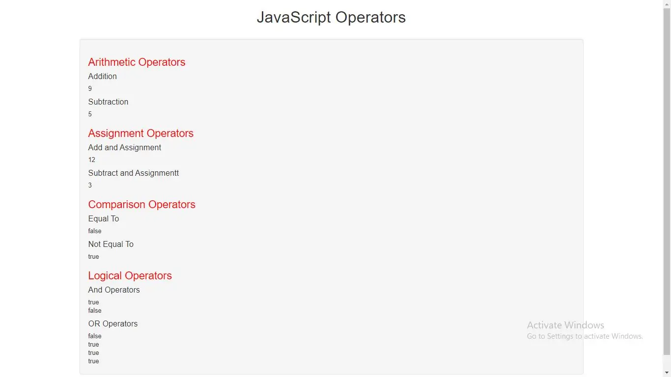 How Can I Use Operators In JavaScript With Examples