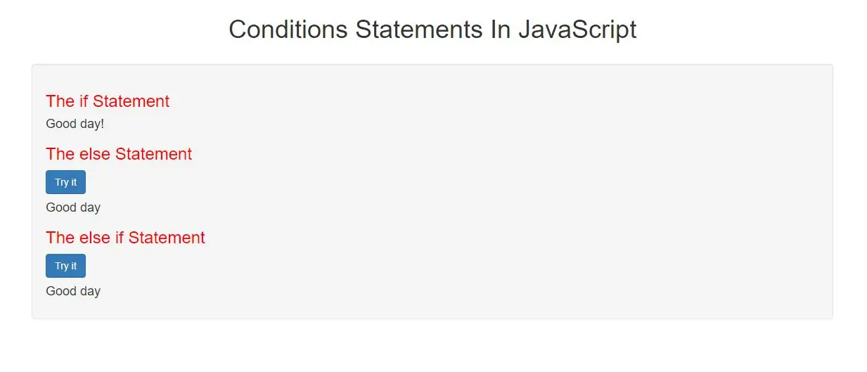 How Can I Use Conditions Statements In Java Script