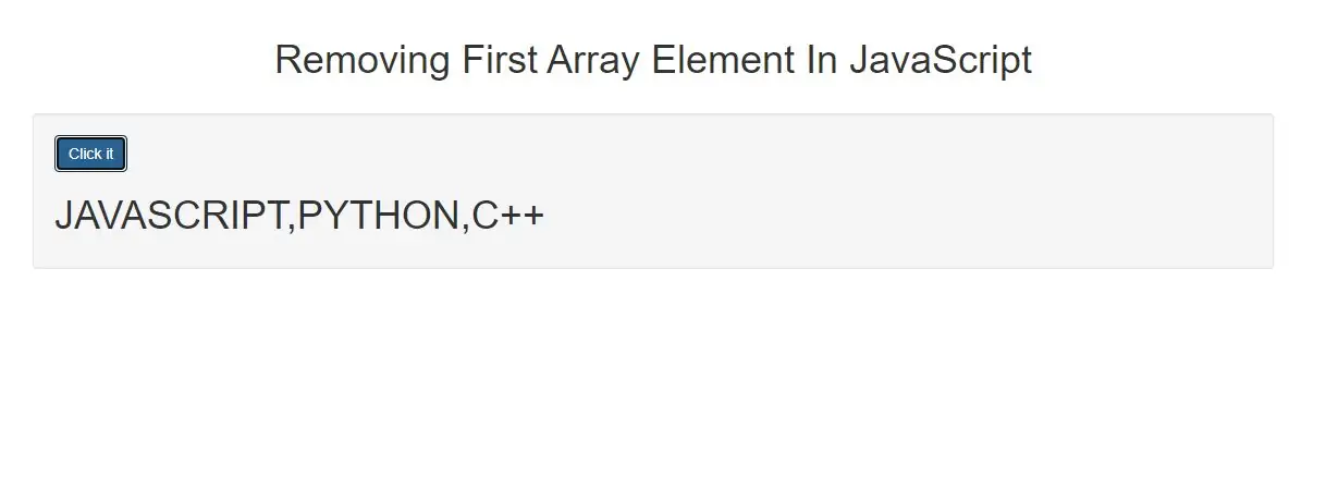 How To Remove First Array Element In JavaScript With Example