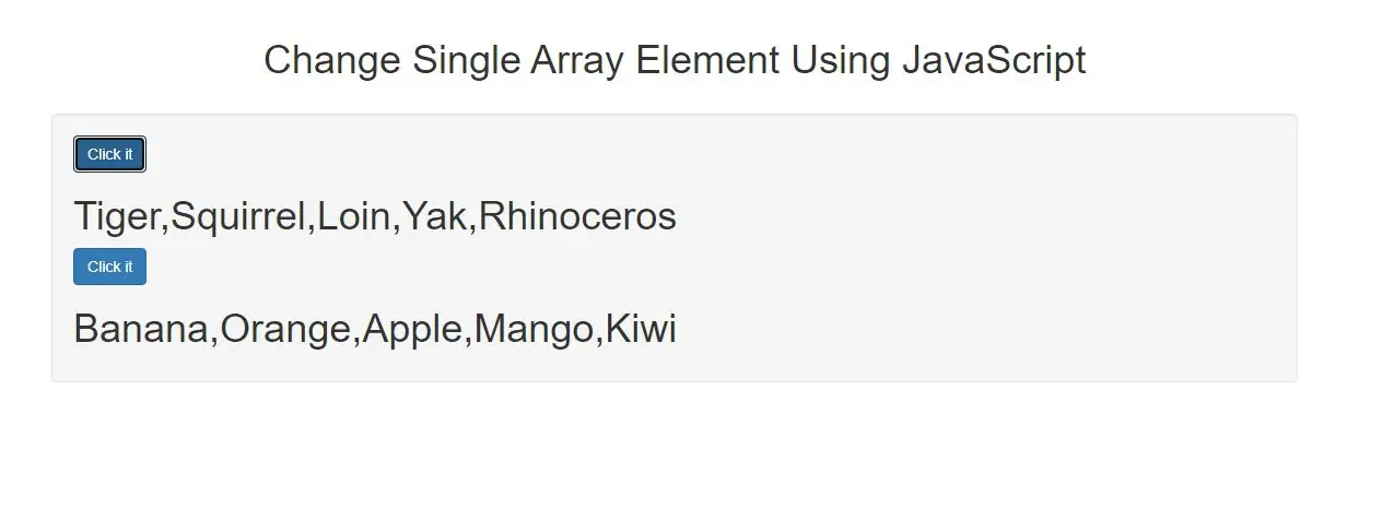 How To Change Single Array Element Using JavaScript